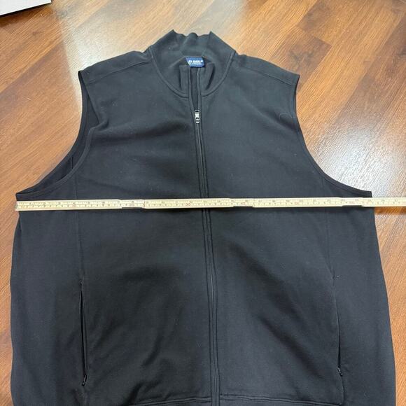 Polo Golf Ralph Lauren Pima Cotton Full Zip Vest Black Sz XL Sporty Preppy - Picture 3 of 5